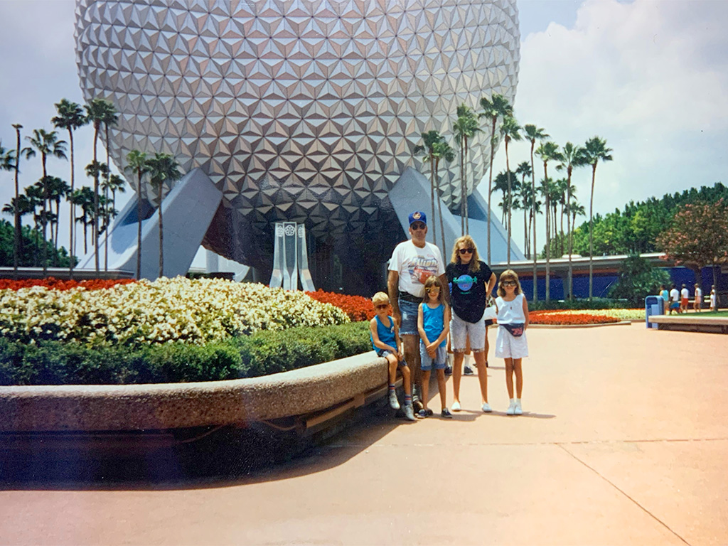 Amber March and her family on their original vacation