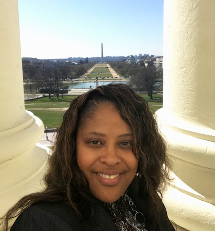 Dionne Adams in front of national mall in Washington, DC