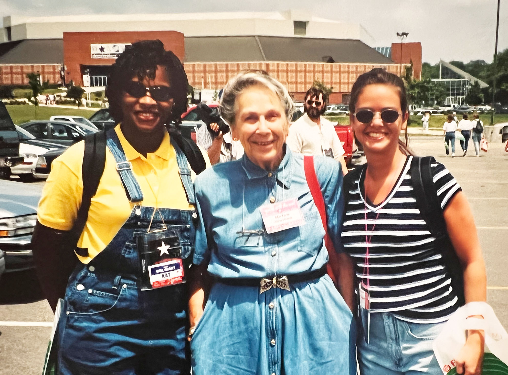 Kay and another associate pose with Helen Walton (center) during a past Associates Week.