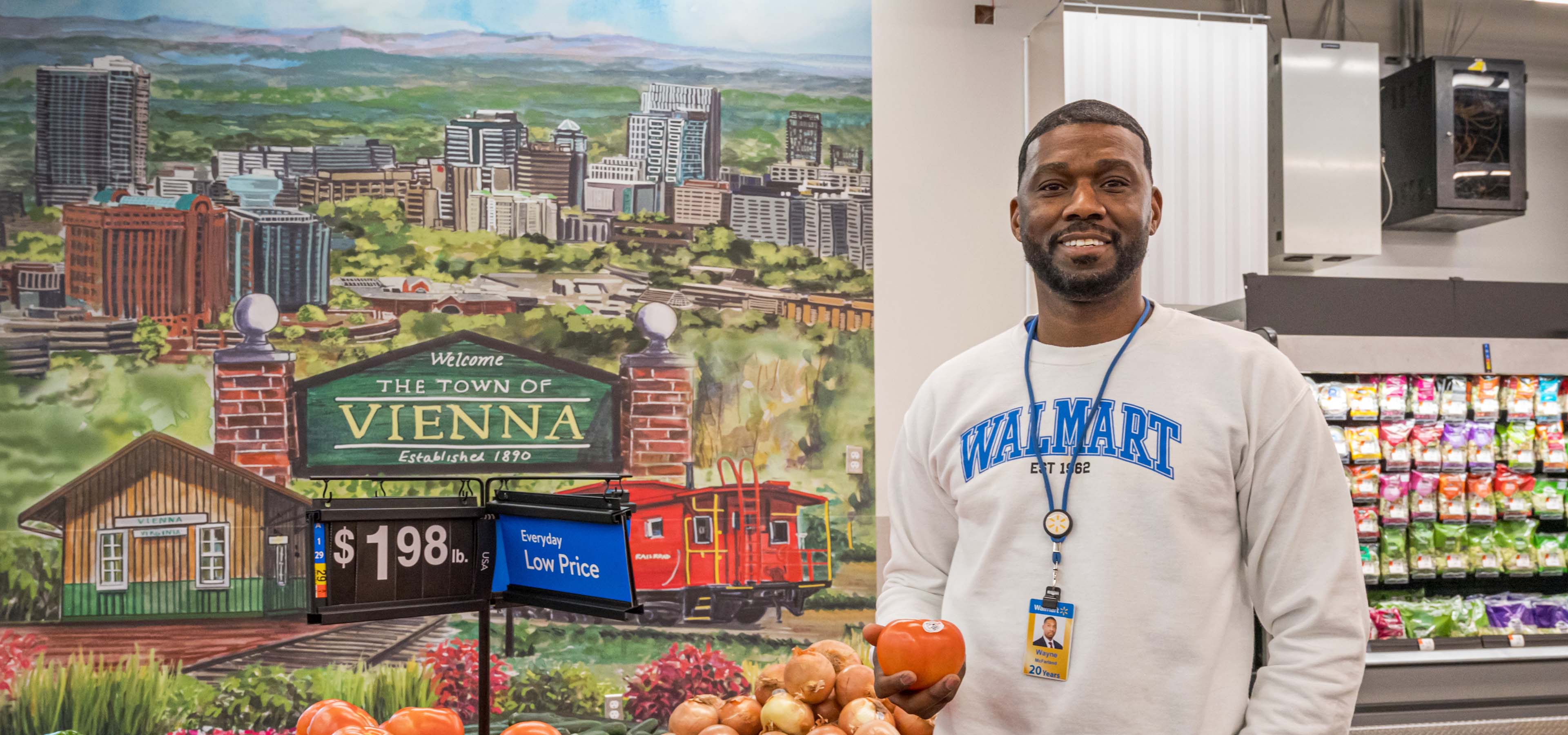 Wayne McFarland in the produce area of a super center
