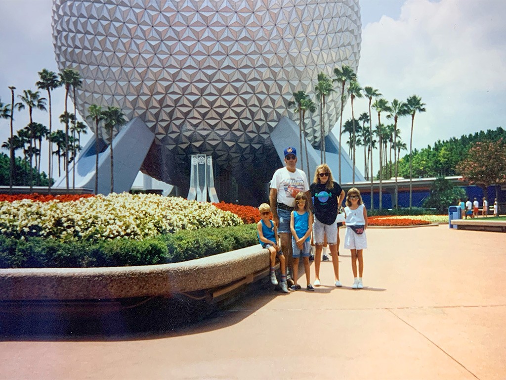 Amber March and her family on their original vacation