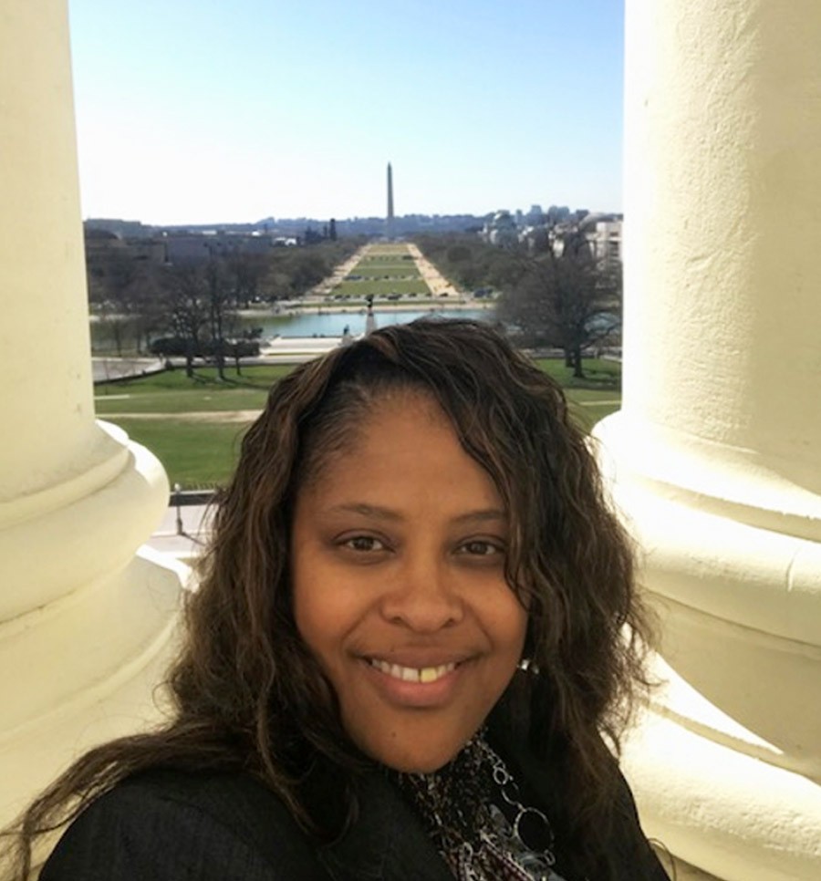 Dionne Adams in front of national mall in Washington, DC