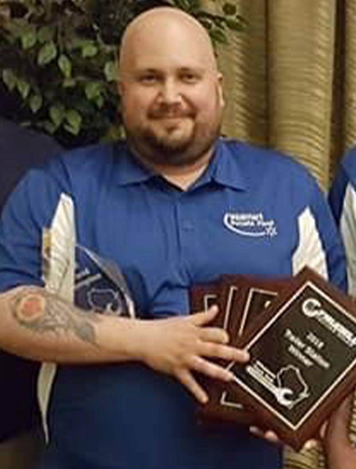 Jacob Gernetzke displays his competitive awards.