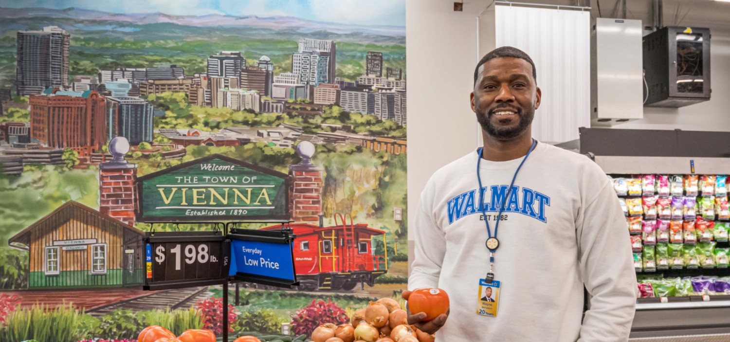 Wayne McFarland in the produce area of a super center