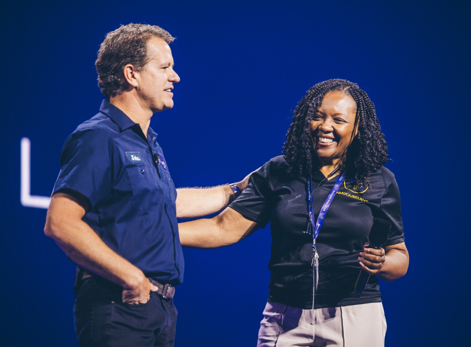 John Furner on stage with Anjie